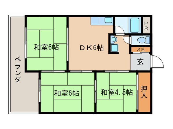 第２ロイヤルハイツ和田の物件間取画像